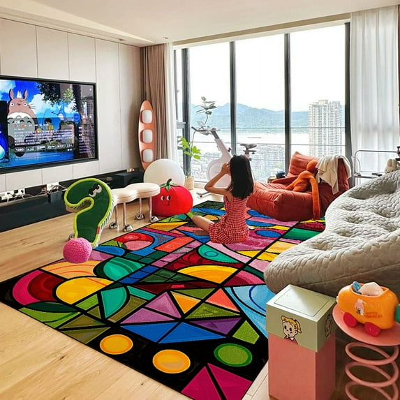 Modern Home Geometry Carpets Living Room Light Luxury Carpet Nordic Hall Sofa Floor Mat Children Bedroom ration Soft Rugs