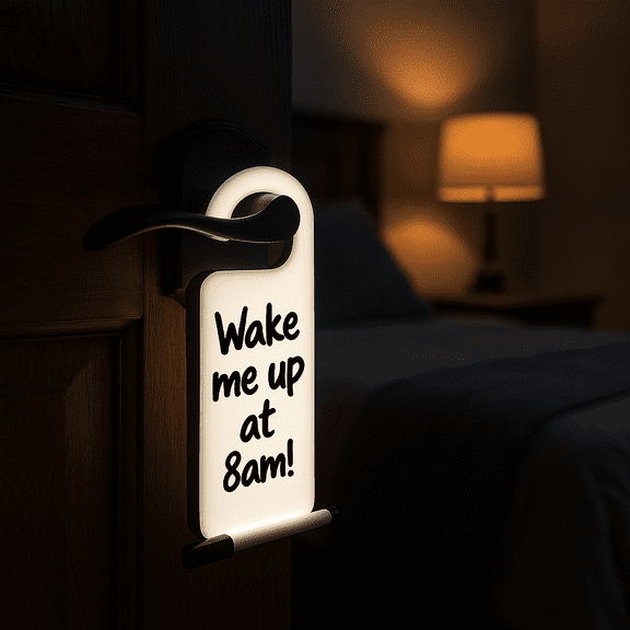 Modern Home LED Light Up Door Hanger w/Dry Erase Marker