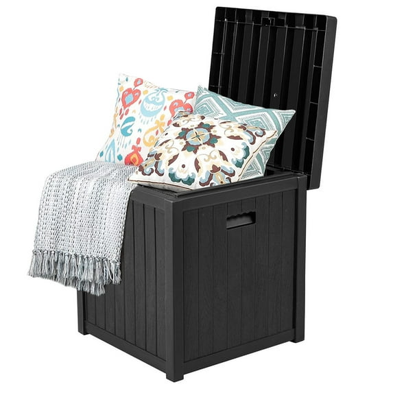 Modern Home La Jolla Weatherproof Outdoor 51 Gallon Storage Deck Box w/Lid (Black)
