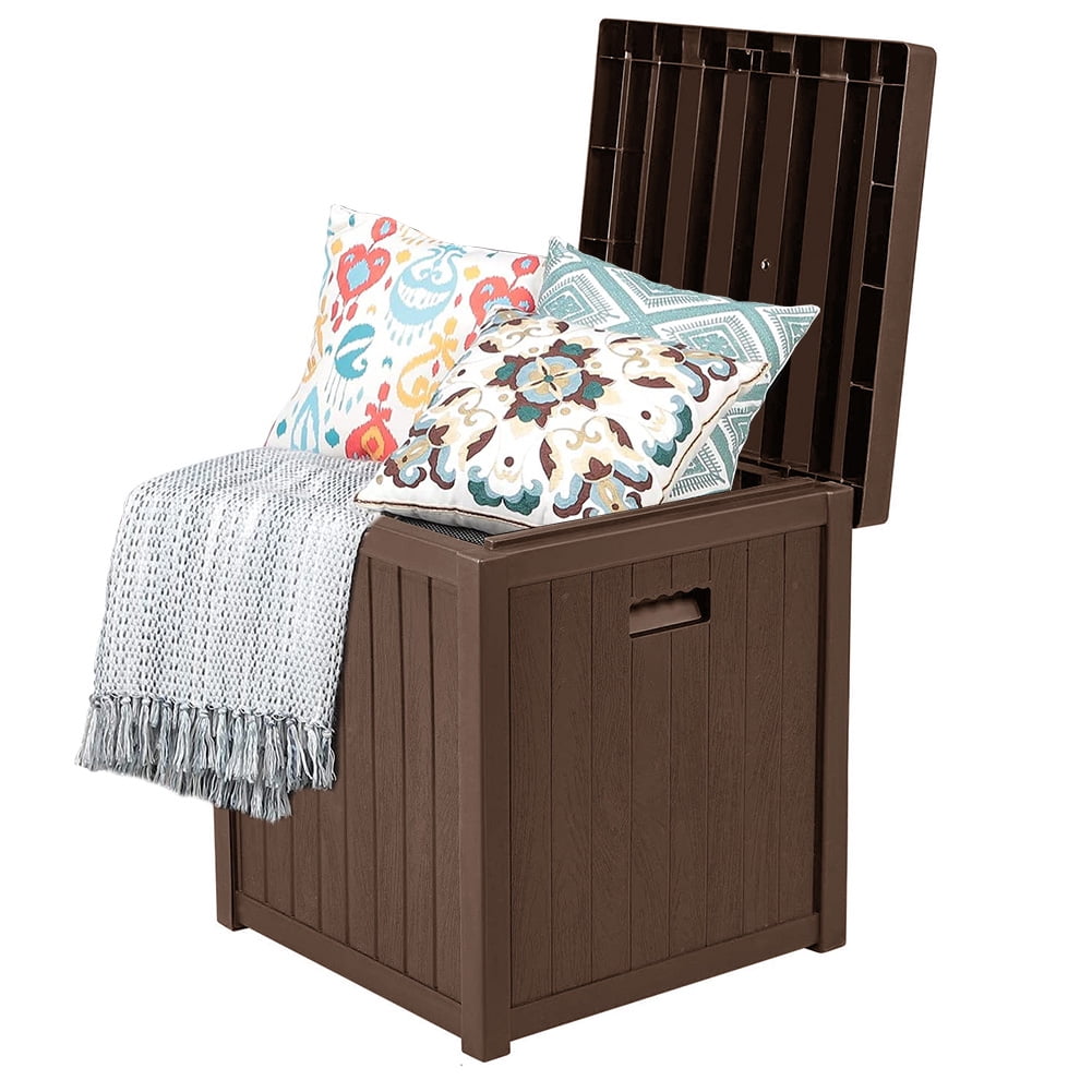 Brown Weatherproof Resin Lockable Outdoor Deck Storage Box