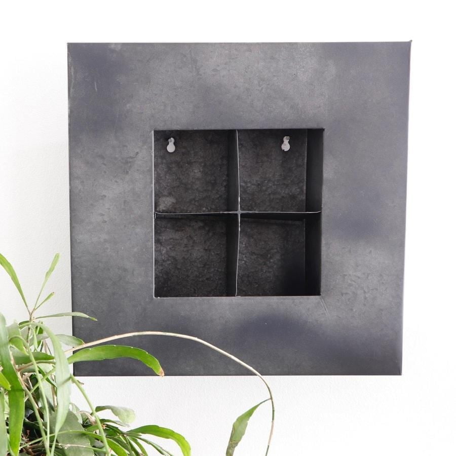 Aged Zinc 4-Pocket Galvanized Steel Succulent Wall Planter