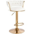 thumbnail image 1 of Modern Home Luxe Soho Contemporary Adjustable Barstool/Bar Chair with 360° Rotation (White/Gold, 1), 1 of 7
