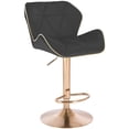 thumbnail image 1 of Modern Home Luxe Spyder Contemporary Adjustable Barstool/Bar Chair with 360° Rotation (Gold Base, Black/Gold Piping), 1 of 5