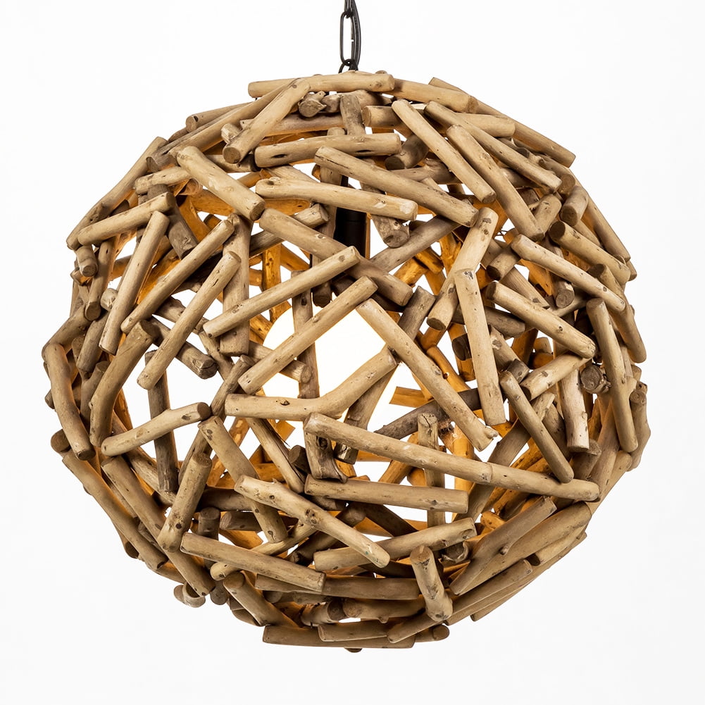 Modern Home Nautical Driftwood Ceiling Pendant Light 16" Diameter