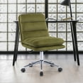 thumbnail image 1 of Modern Home Office Chair, Desk Chair with Silver Base Feet, Velvet Fabric Leisure Adjustable Office Chair with Wheels, Armless Leisure Swivel Computer Chair, for Living Room, Bed Room, Dorm, Green, 1 of 7