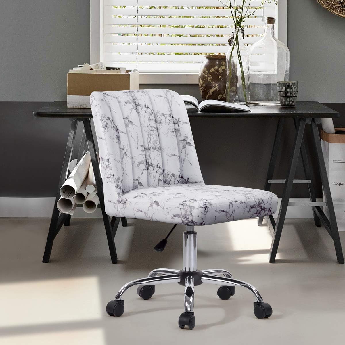 Modern Home Office Computer Desk Chair, 360 Swivel Task Work Chair ...