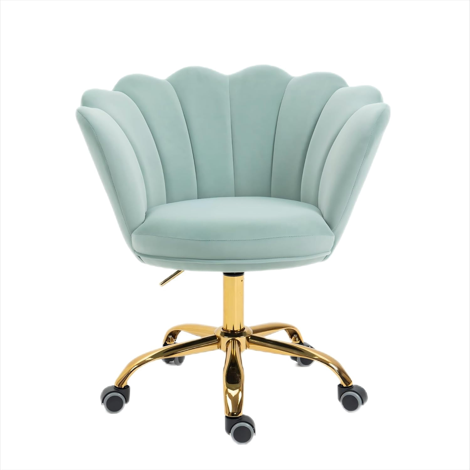 Modern Home Office Desk Task Chair with Swivel and Wheels, Velvet Olive ...