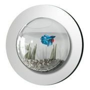 Modern Home Reflection Fish Bubble Aquarium - Deluxe Mirrored Wall Mounted Fish Tank