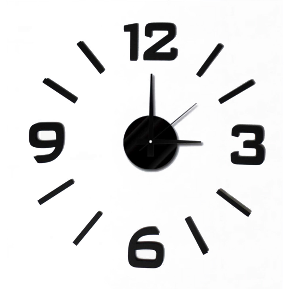 Modern Home Self Adhesive DIY 3D Wall Clock Executive