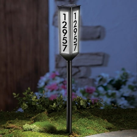 Modern Home Solar Powered LED Address Stake Garden Marker