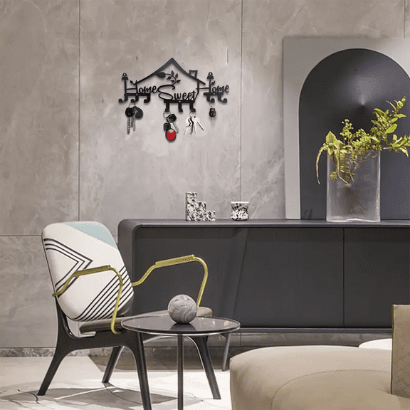 Modern Home Sweet Home Wall Mounted Coat Rack, Entryway Hooks & Decor