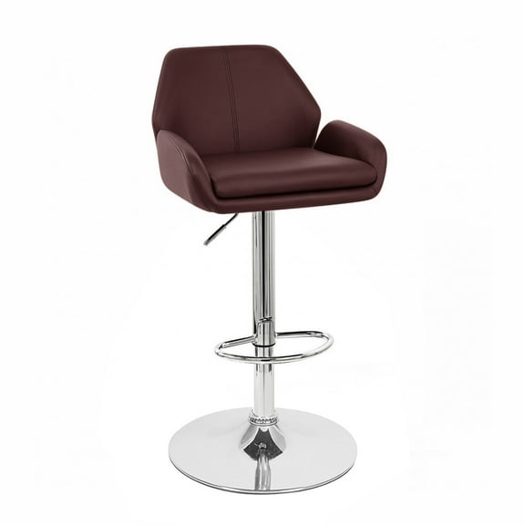 Modern Home Tesla "Leather" Contemporary Adjustable Height Counter/Bar Stool (Espresso)