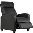 thumbnail image 1 of Modern Home Theater Recliner in Faux Black Leather Manual, 1 of 6