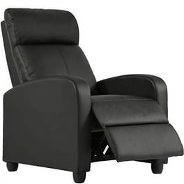 Free Shipping Mainstays Modern Faux Leather Home Theater Recliner Chair Black Walmart
