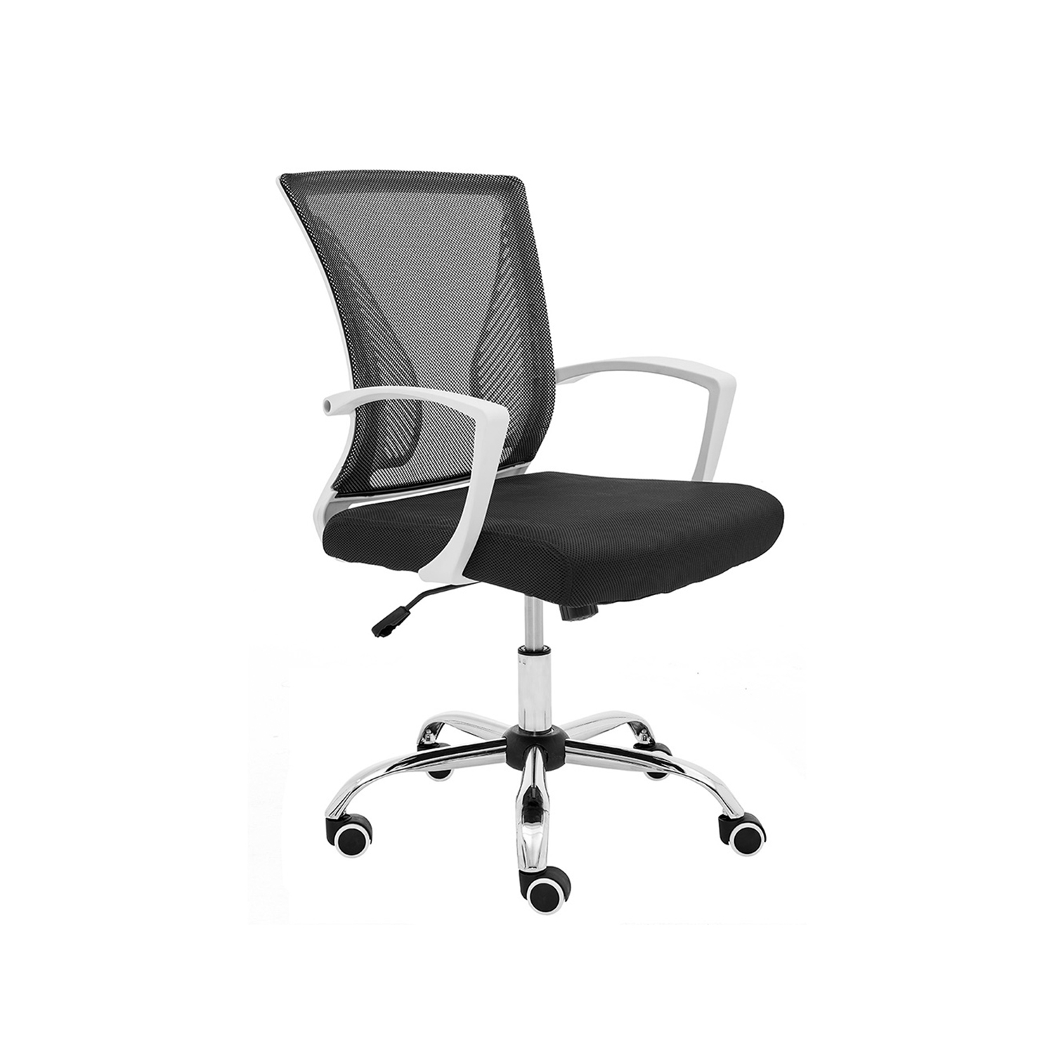 Modern Home Zuna Ergonomic Mesh Mid Back Office Chair, White & Black