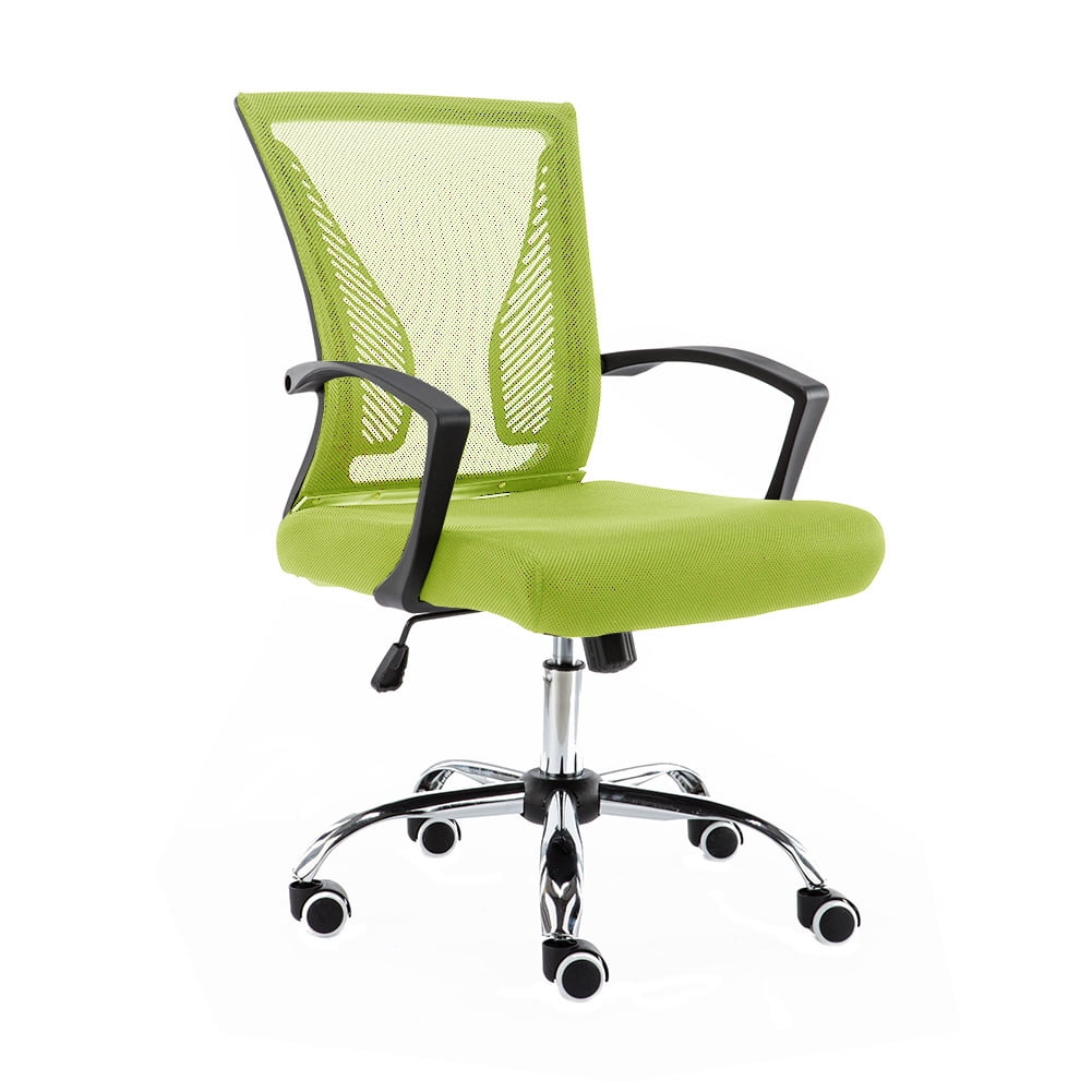 Modern Home Zuna Mid-Back Office Task Chair - Ergonomic Back Supporting Mesh Back Desk Chair (Black/Lime)