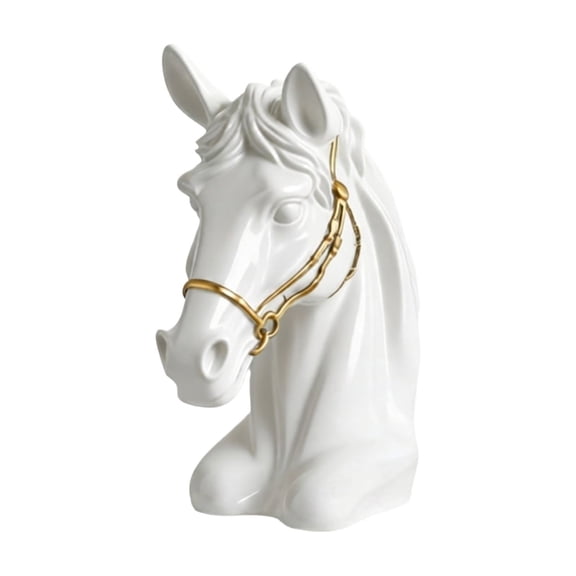 Modern Horse Head Chess Piece Resin Sculpture for Home Office Desktop Ornament Creative Decorative Figurine Art Statue