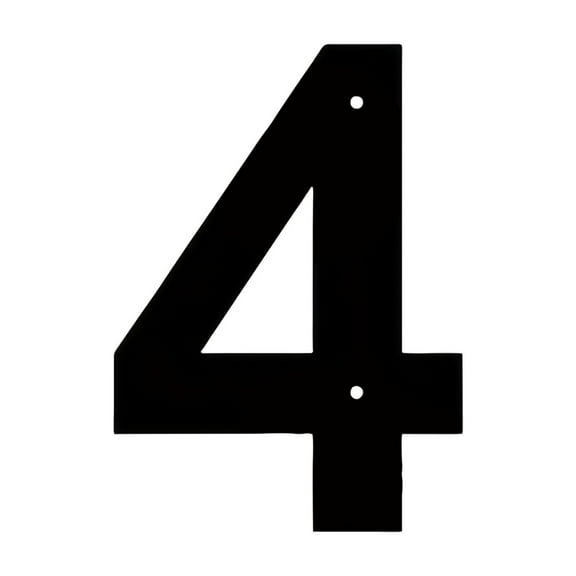 Modern House Address Number Letter 4, 20X8.5Cm Metal House Number With Weather Resistant Coating, Easy To Install And Mount, Suitable For Home And Commercial Use