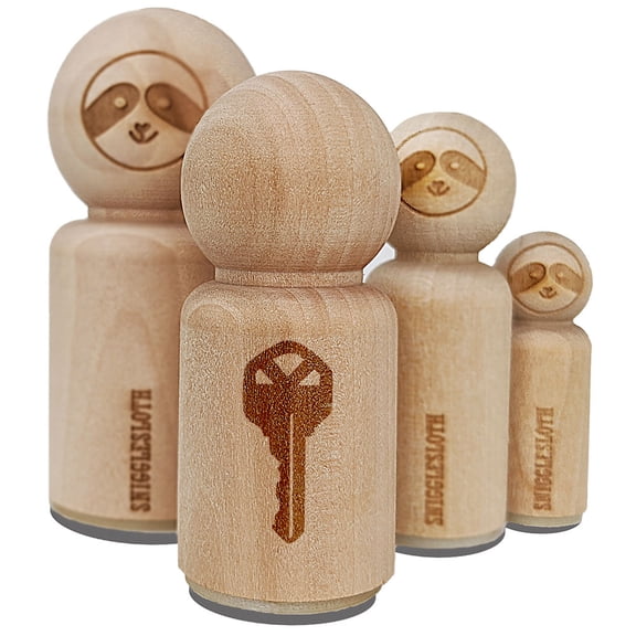 Modern House Key Silhouette Rubber Stamp for Scrapbooking Crafting Stamping - Mini 1/2 Inch