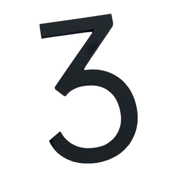 Modern House Numbers for Outside, Address Numbers, 5 in Acrylic, House Address Numbers for Outside, Curb Appeal, Solid Black, 1 Pc