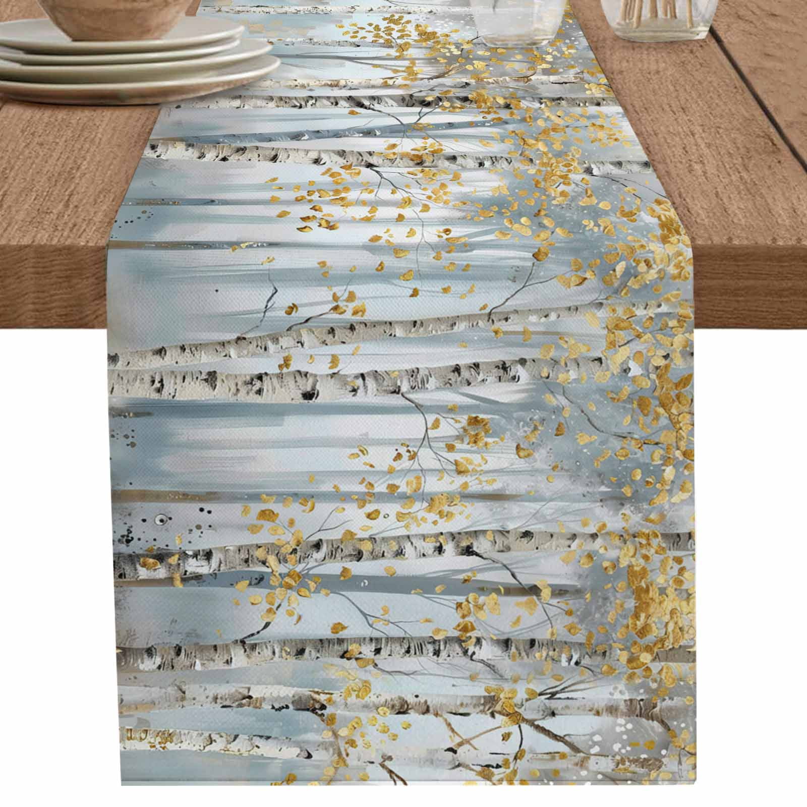Modern Impressionist Tree Table Runner 120 Inches Long for Dining Table ...