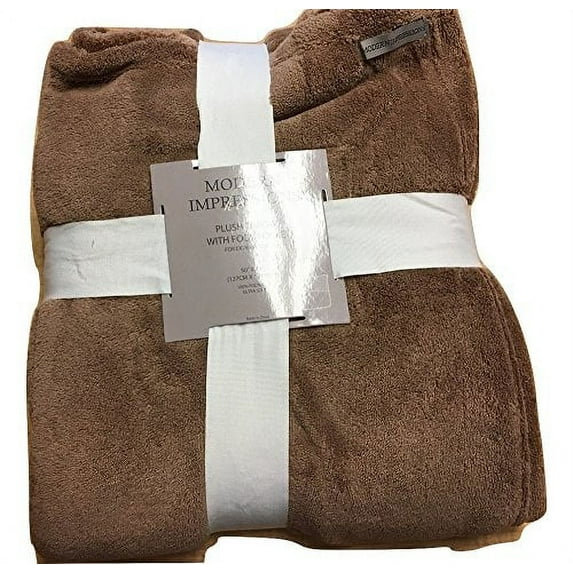 Modern Impressions Tan Solid Microfiber Fleece Throw, 50" x 60"