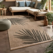 Modern In- & Outdoor Rug Boho Design with Palm Leaf Pattern