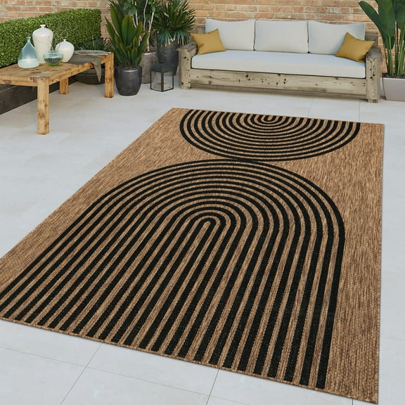 Modern In- & Outdoor Rug with Minimalistic Line Pattern