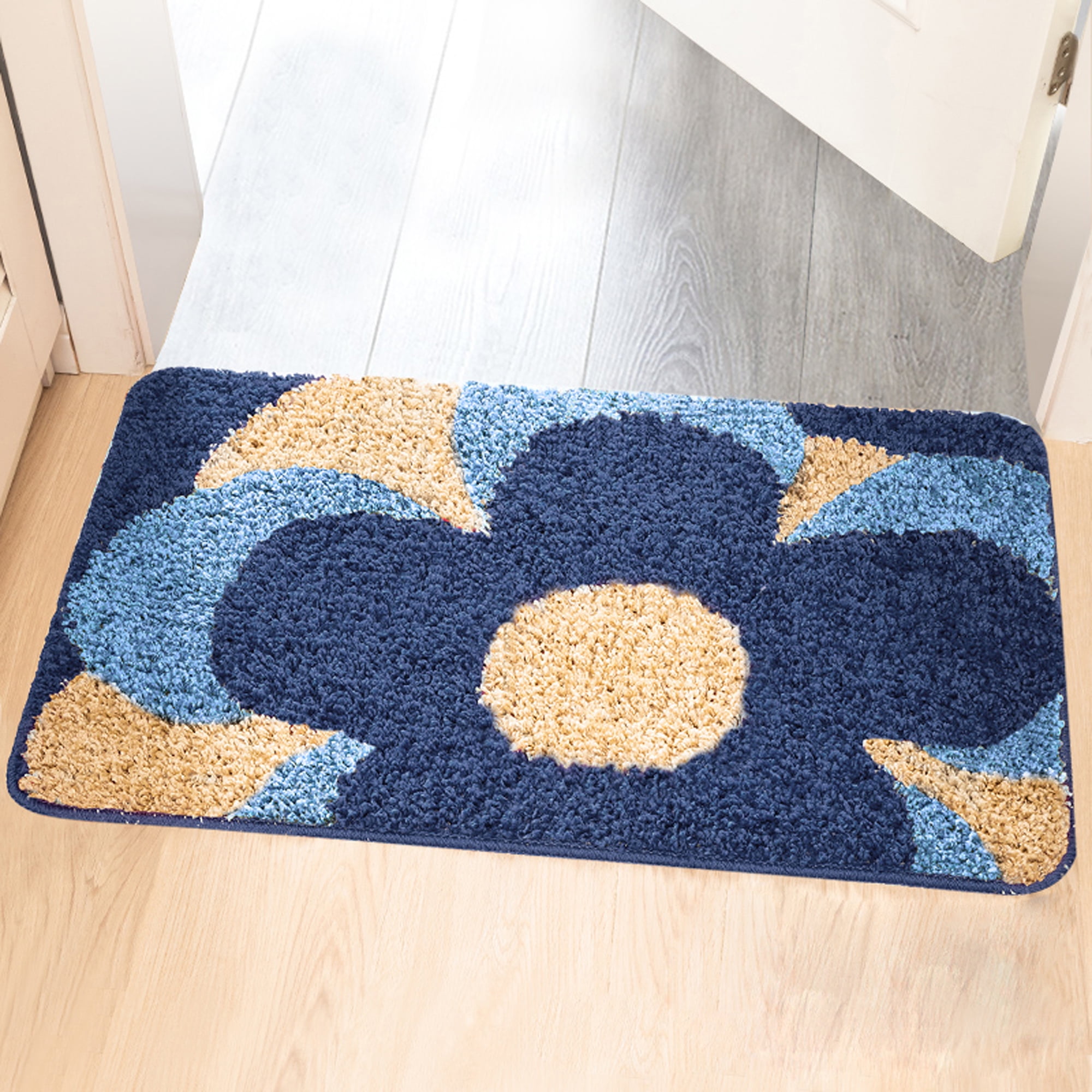Modern Indoor Door mat, SOCOOL Front Door Rug, Entry Mat, Shoe Mats for  Indoor, Indoor Door Mat, Welcome Mat Indoor, 36x 24 Blue Yellow Flower 