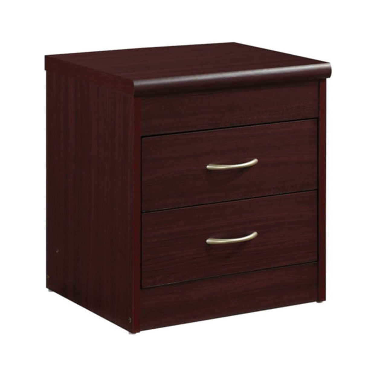 Mahogany 2-Drawer Compressed Wood Nightstand