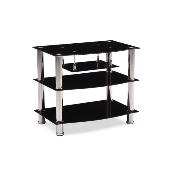 Contemporary Home Living 27.5" Black Contemporary Style Wide Glass TV Stand