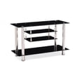 thumbnail image 1 of Contemporary Home Living 39" Black Contemporary Style Wide Glass TV Stand, 1 of 3