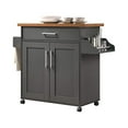 thumbnail image 1 of Modern Indoor Furniture Kitchen Island with Spice Rack plus Towel Holder, 1 of 5