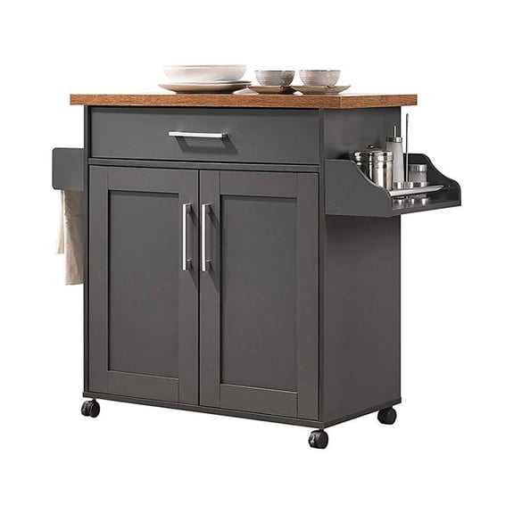 Modern Indoor Furniture Kitchen Island with Spice Rack plus Towel Holder