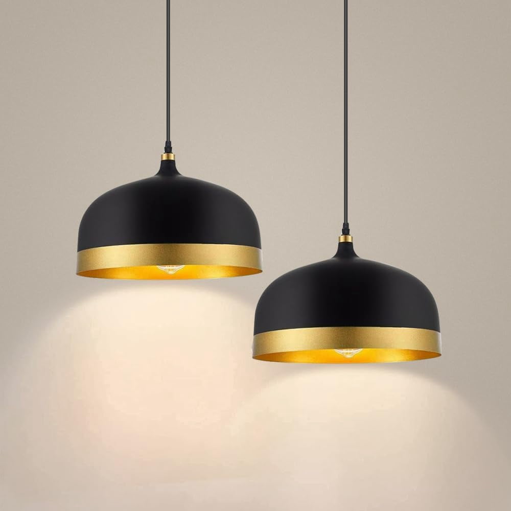Modern Indoor Lighting Saturn Gold & Black Pendant Light Kitchen Island ...