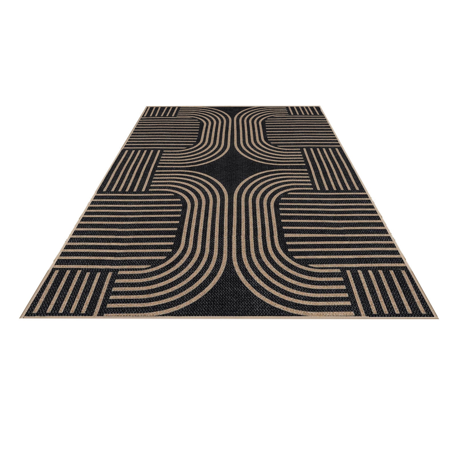 Modern Indoor Outdoor Rug, Washable Non- Low Pile Geometric Carpet for Patio, Entryway, Living Room, and Kitchen, Boho Farmhouse Area Rug, 63"x31.5"