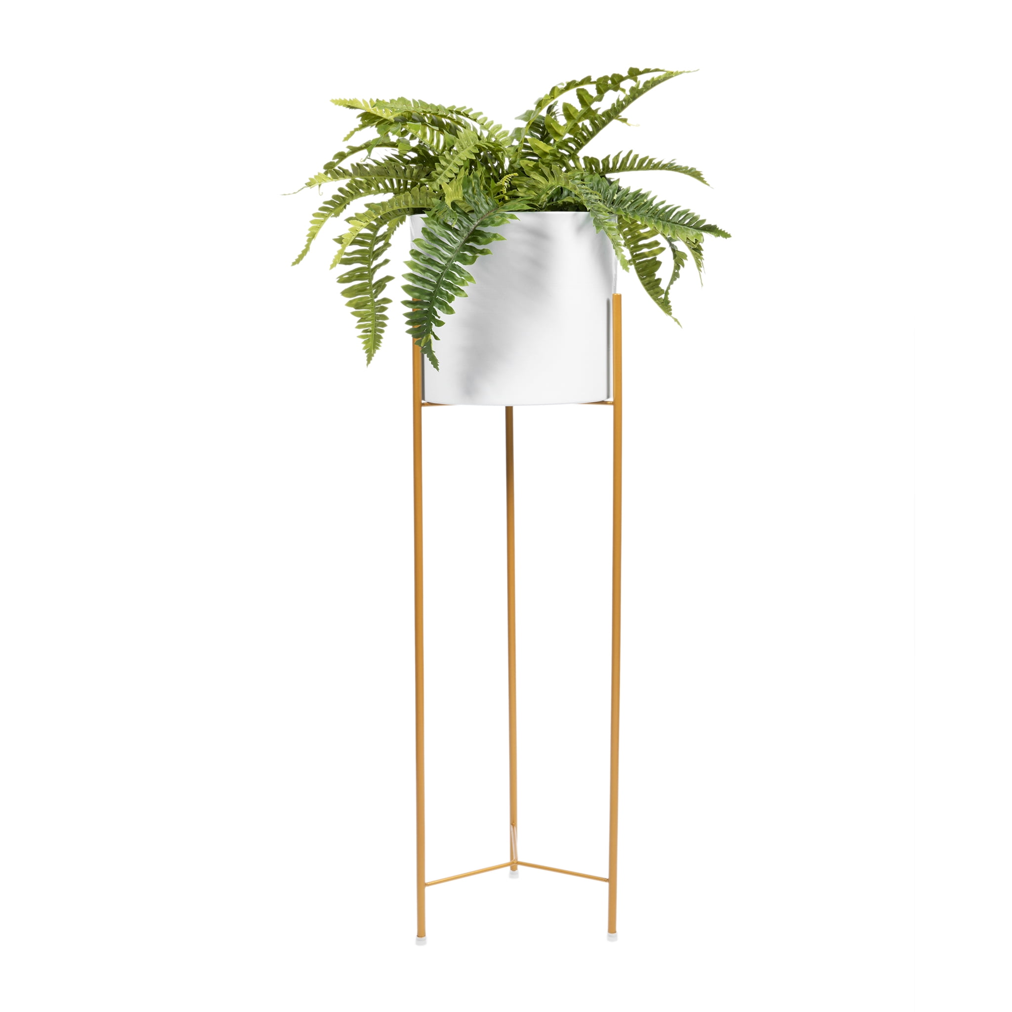 Modern Indoor Planter with Stand Mid Century Plant Stand with White