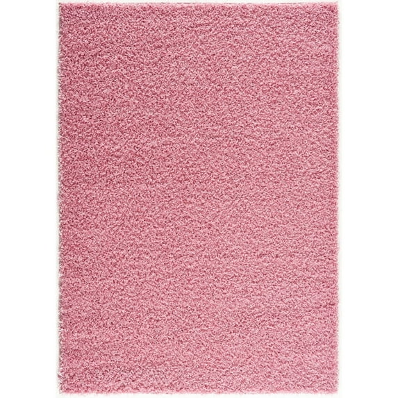 Modern Indoor Rectangular Carpet, Pad, Mat Gemma Pink Shag 8' x 10' Rug