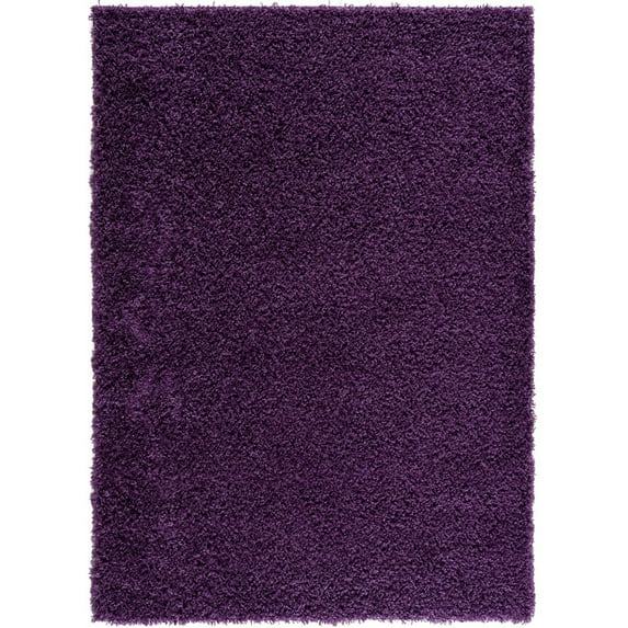 Modern Indoor Rectangular Carpet, Pad, Mat Lyra Purple Shag 4' x 6' Rug