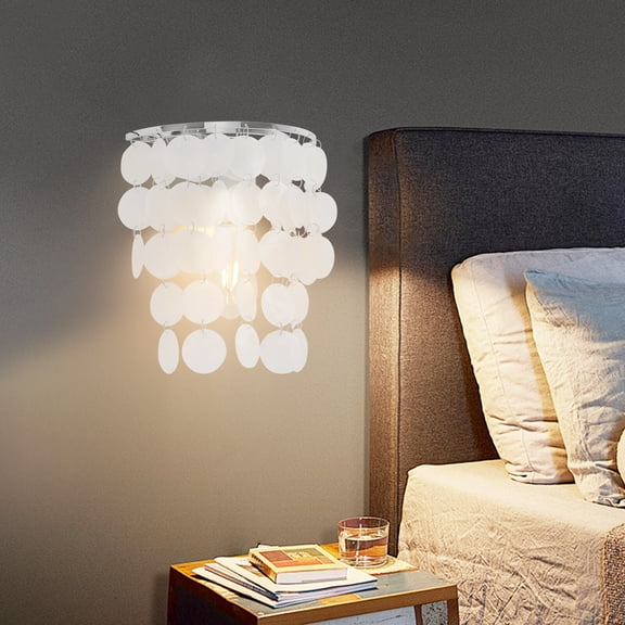 Modern Indoor Shells Wall Sconce Creative Silver Wall lamp Dimmable Round Wall Lighting Fixture for Bedroom,Living Room Girls Room 9.45" x 9.84"