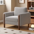 thumbnail image 1 of Modern Indoor Teddy Frabic Upholstered Club Arm Chair, Gray, 1 of 9