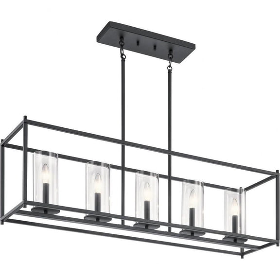 Modern with Clear Glass Shades 10 inches W X 25.25 inches H-Black Finish Bailey Street Home 147-Bel-4187319