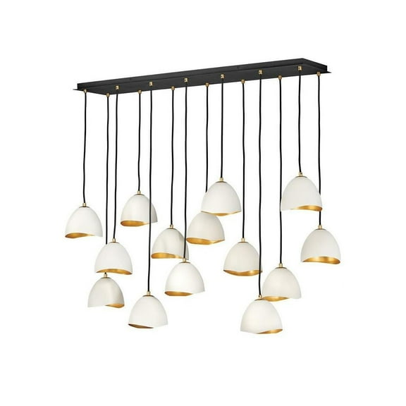Modern Industrial Fourteen Light Chandelier-Shell White Finish Bailey Street Home 81-Bel-4160172