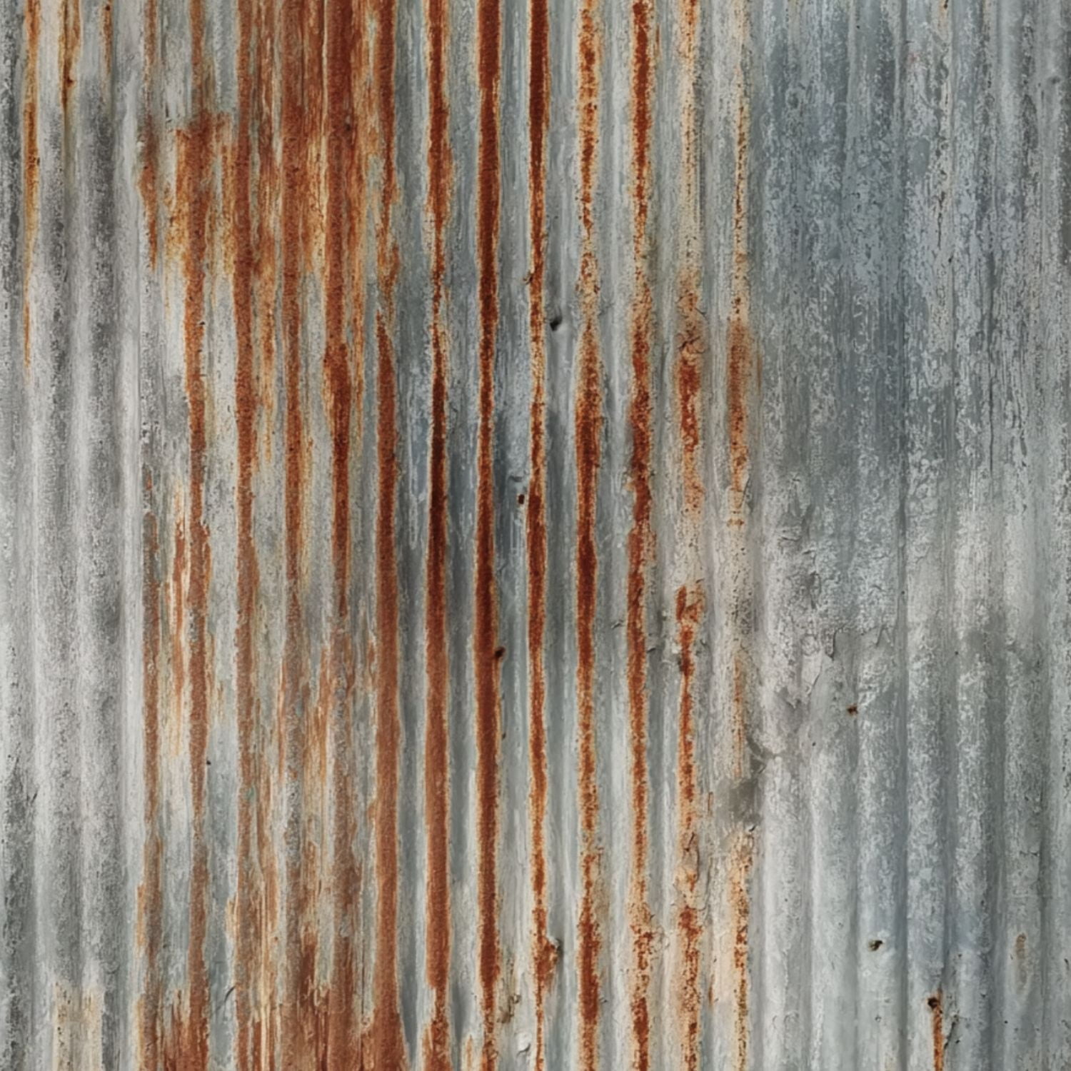 Modern Industrial Rusty Corrugated Metal Texture Weathered Gray Orange Patina Wall Mural 17.7in x 9.8ft Self Adhesive Removable Wall Paper Renter Friendly Wallpaper for Bedroom Cabinets