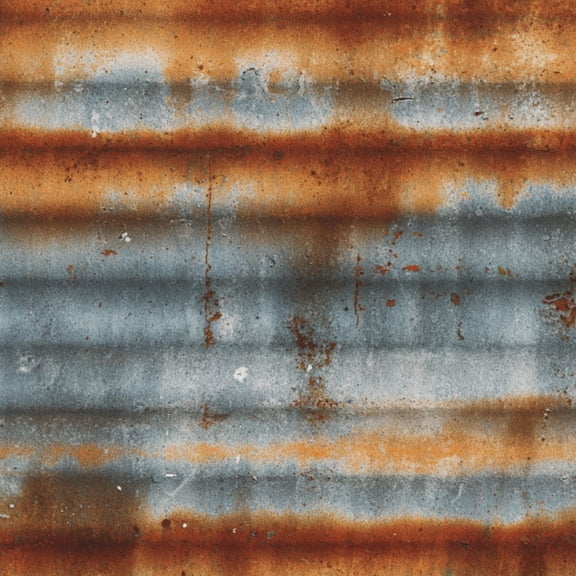 Modern Industrial Rusty Corrugated Metal Texture Weathered Orange Gray Stripes Wall Mural 17.7in x 9.8ft Self Adhesive Removable Wall Paper Renter Friendly Wallpaper for Bedroom Cabinets