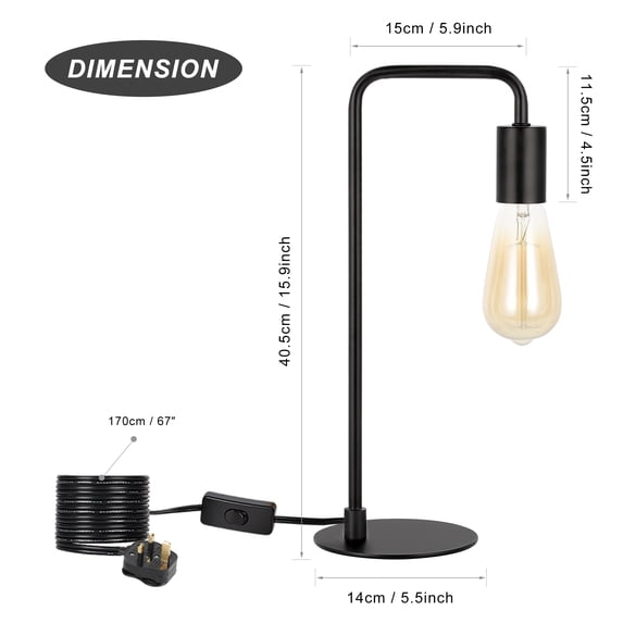 Modern Industrial Table Lamps - Vintage Bedside Lamps A Set Of 2 Bedside Lamps