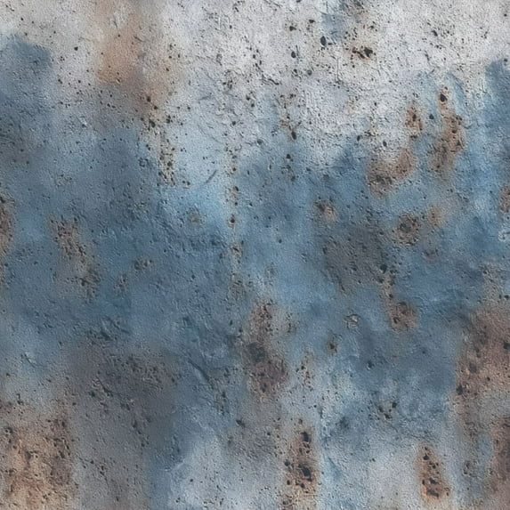 Modern Industrial Weathered Concrete Texture Blue Gray Paint Rust Stains Wall Mural 23.6in x 9.8ft Self Adhesive Removable Wall Paper Renter Friendly Wallpaper for Bedroom Cabinets