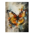 thumbnail image 1 of Modern Ink Monarch Butterfly Watercolour Splatter Drip Large Wall Art Poster Print Thick Paper 18X24 Inch, 1 of 3