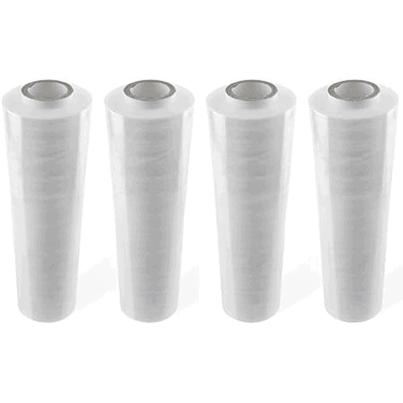 Modern Innovations 15 Inch Clear Stretch Wrap Replacement Roll (4 Refill Rolls-4000 Feet) No Handle, Shrink Wrap for Moving, Packing Supplies for Wrapping Furniture, Plastic Pallet Cling$$Office