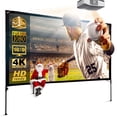 thumbnail image 1 of Modern Innovations 80 Inch HD Outdoor Movie Screen, Portable Outdoor Projector Screen and Stand for Indoor or Backyard Use, Foldable Frame, Movie Projection Screens for Travel, Camping, Family Movies, 1 of 7